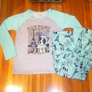 Kids matching frenchie pajama set
